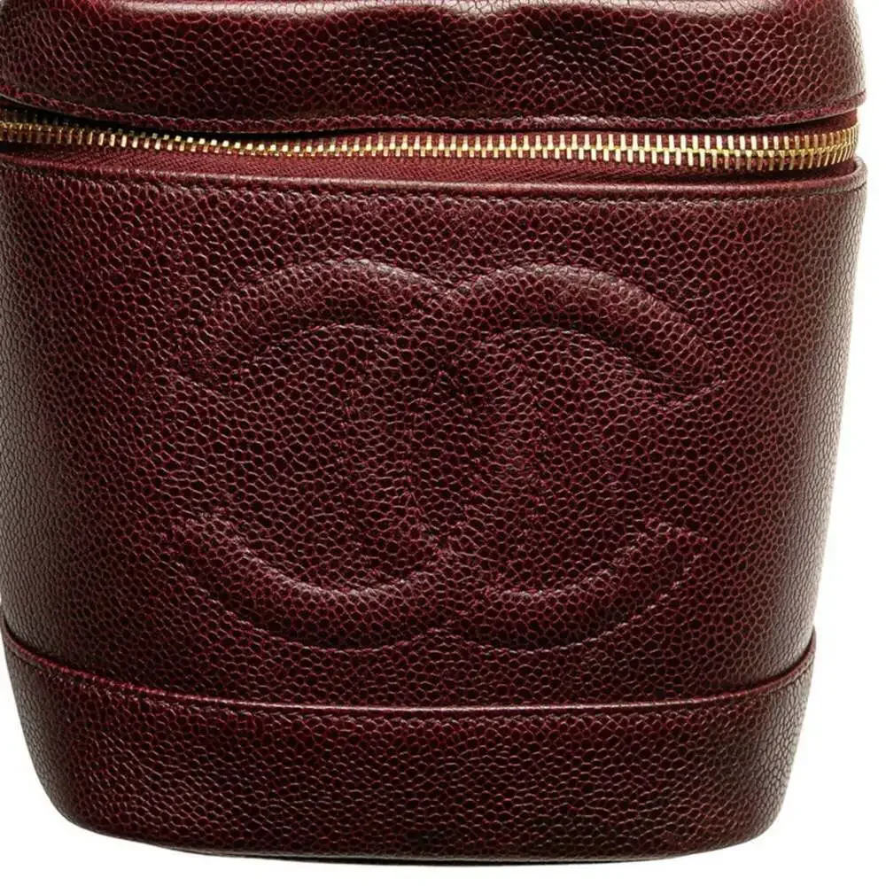 CHANEL Caviar Leather Logo Vanity Bag